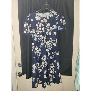 Womens dress small navy blue and daisy floral